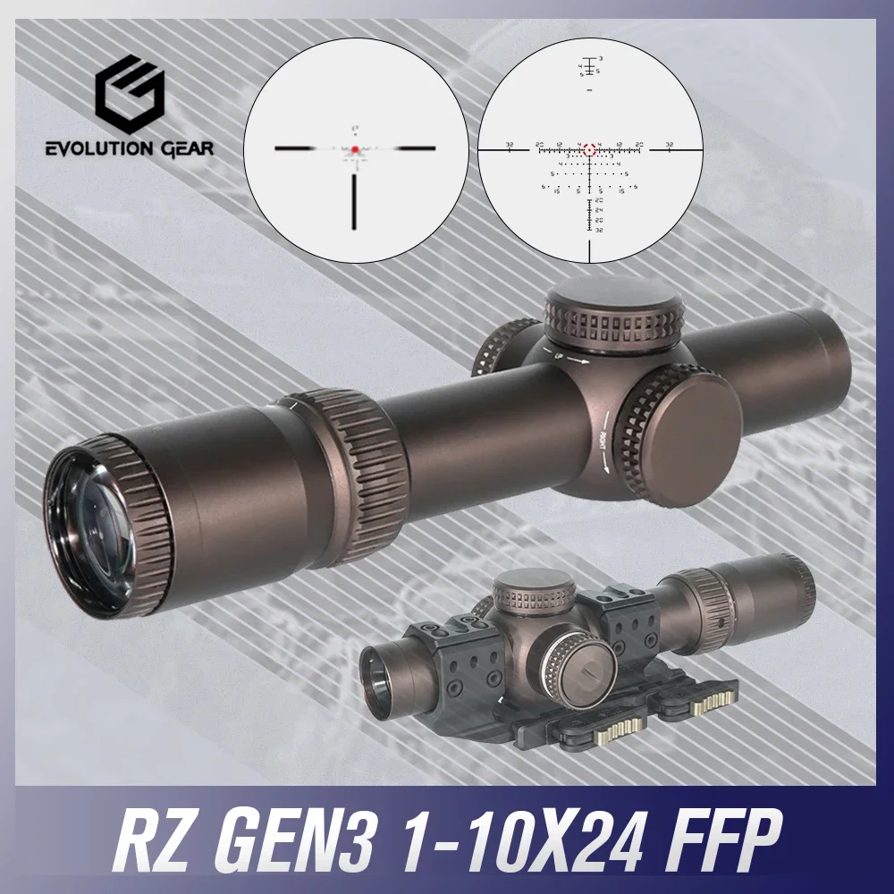 EVOLUTION GEAR LPVO RZ HD Gen3 1-10x24 FFP mira telescópica EBR-9 - imagen 3