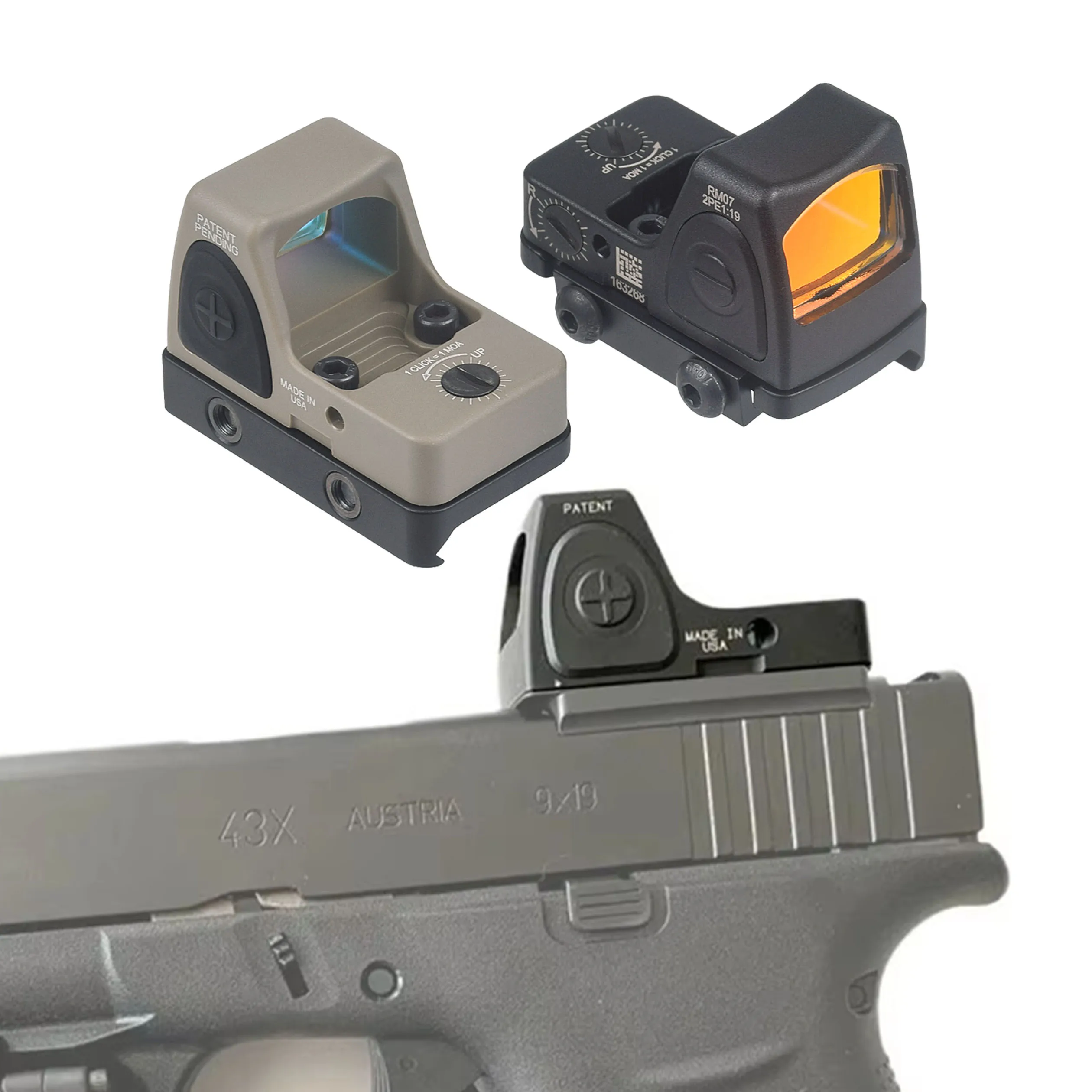 Mira réflex compacta RM CC punto rojo con riel Picatinny para pistolas - imagen 4