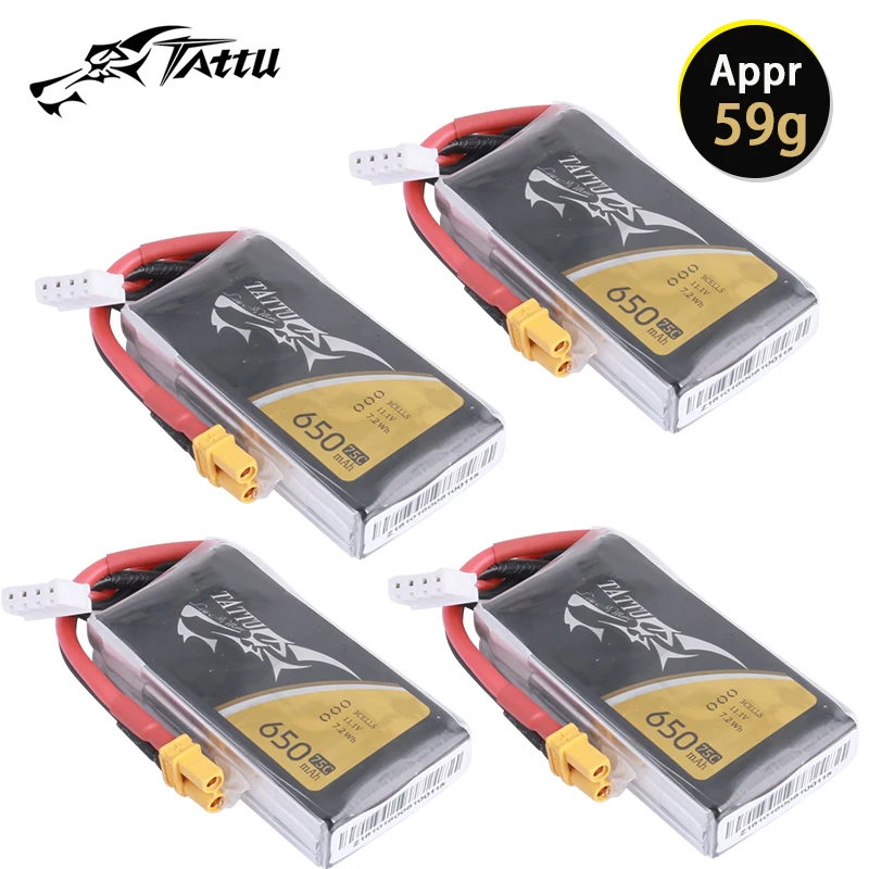 TATTU Batería LiPo 3S 650mAh 75C XT30/XT60 para helicóptero RC FPV - imagen 5