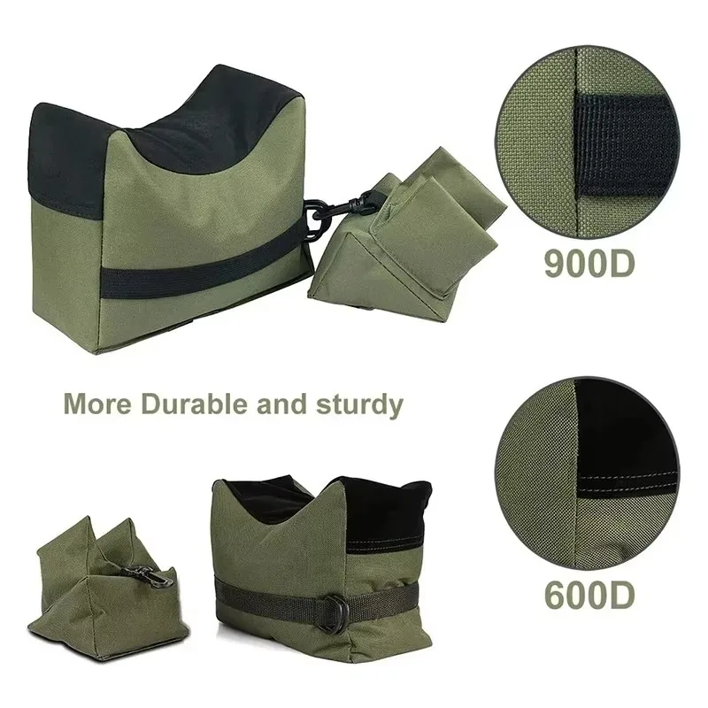 Soporte para rifle con bolsa delantera y trasera para acampada