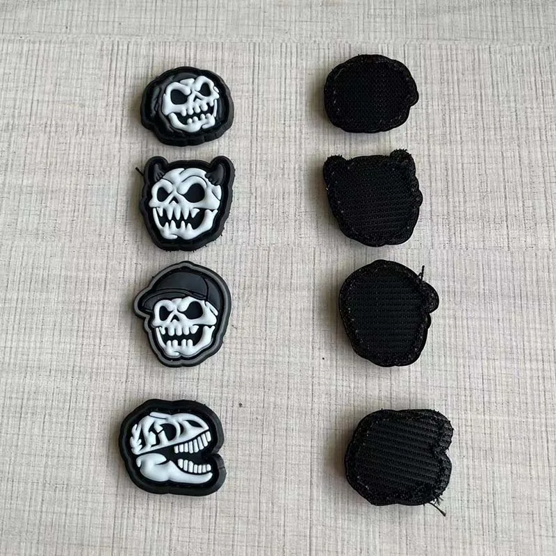 Parche táctico PVC con velcro calabaza, calavera y dinosaurio - imagen 2
