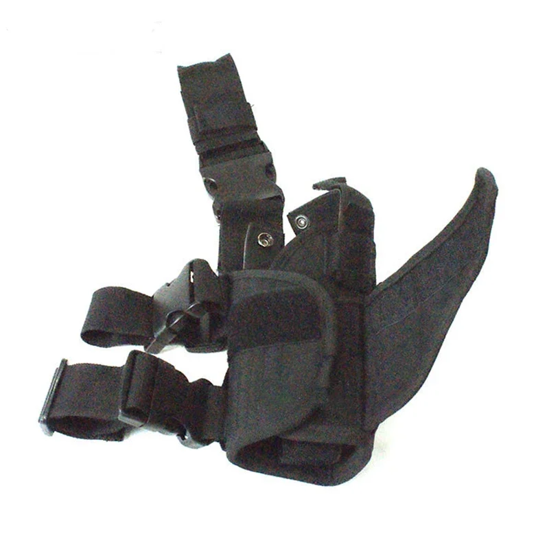 Funda táctica para pistola de nailon en muslo derecho ajustable