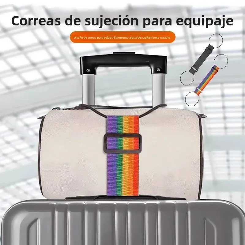 Correa elástica de sujeción para maleta con ruedas y mochila