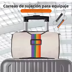 Correa elástica de sujeción para maleta con ruedas y mochila