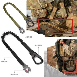Cuerda de seguridad táctica elástica con hebilla doble
