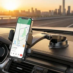 Soporte de teléfono para coche con ventosa giratoria retráctil