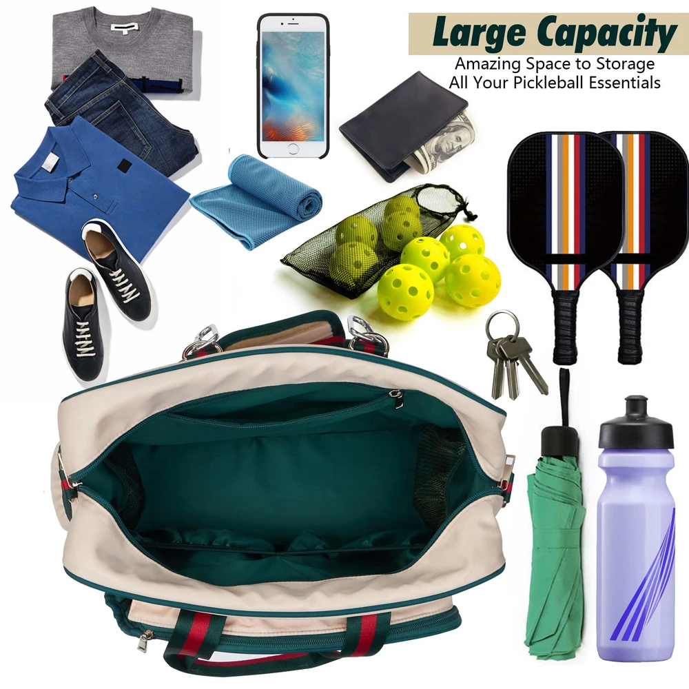 Bolsa de pickleball mujer con bolsillo frontal y correa al hombro - imagen 3