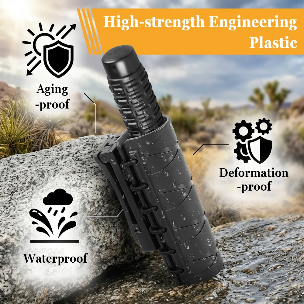 Funda táctica MOLLE de nailon para linterna con rotación 360