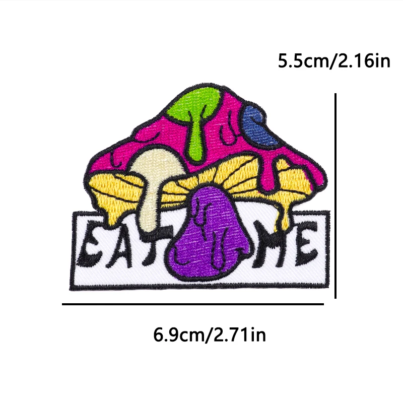 Parche termoadhesivo de hongos boho trippy bordado para ropa - imagen 5