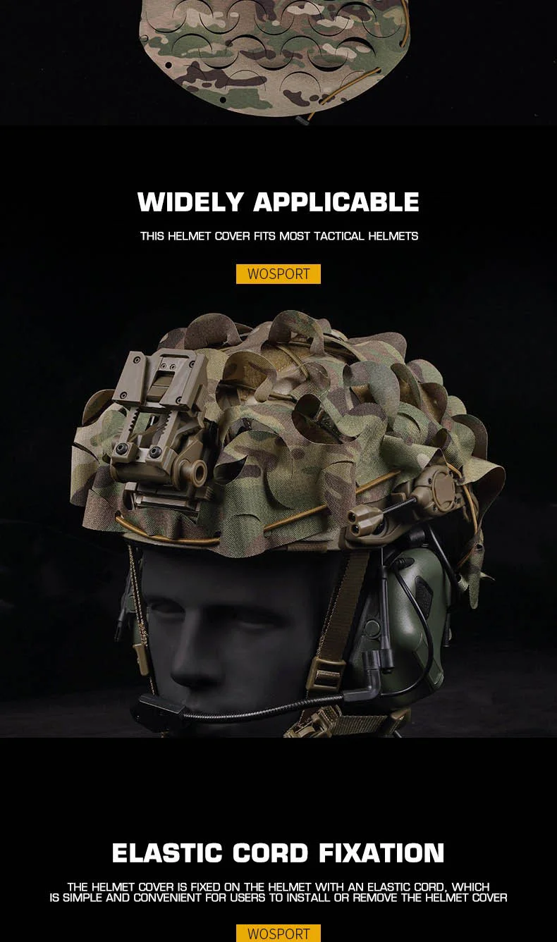 Variedad de colores de camuflaje para la funda del casco