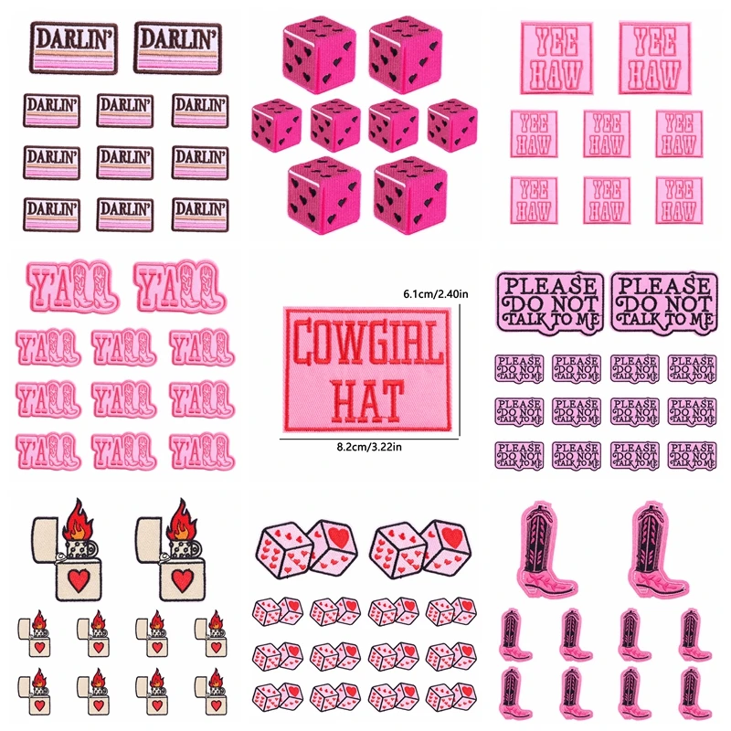Parche bordado Western Cowboys rosa termoadhesivo para exterior - imagen 4