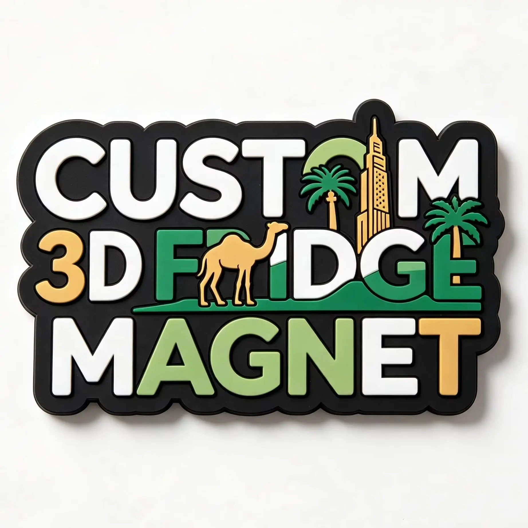 Imán de nevera 3D con temática país – Recuerdo personalizado en PVC