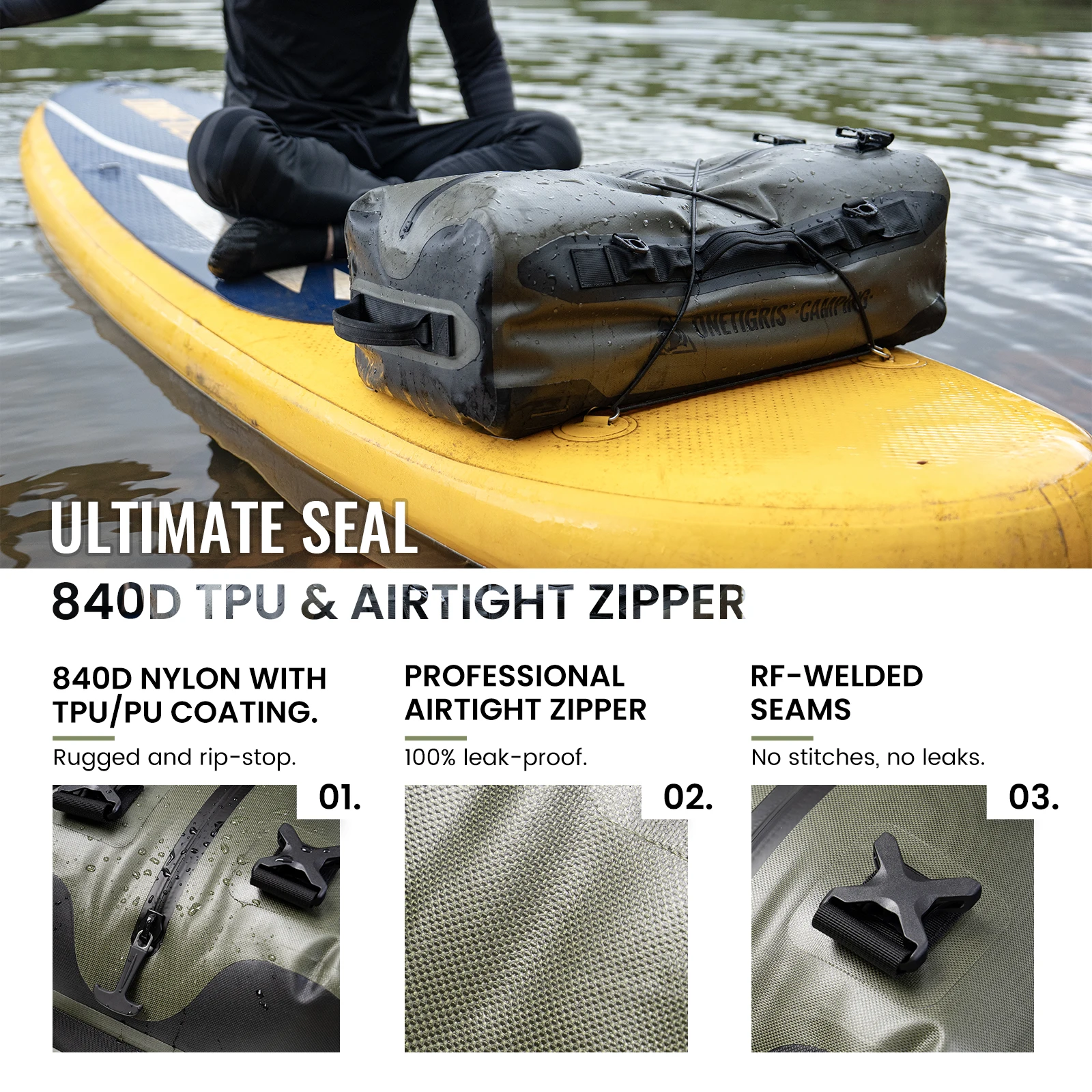 OneTigris DryForce Mochila impermeable táctica ultraligera seca - imagen 2