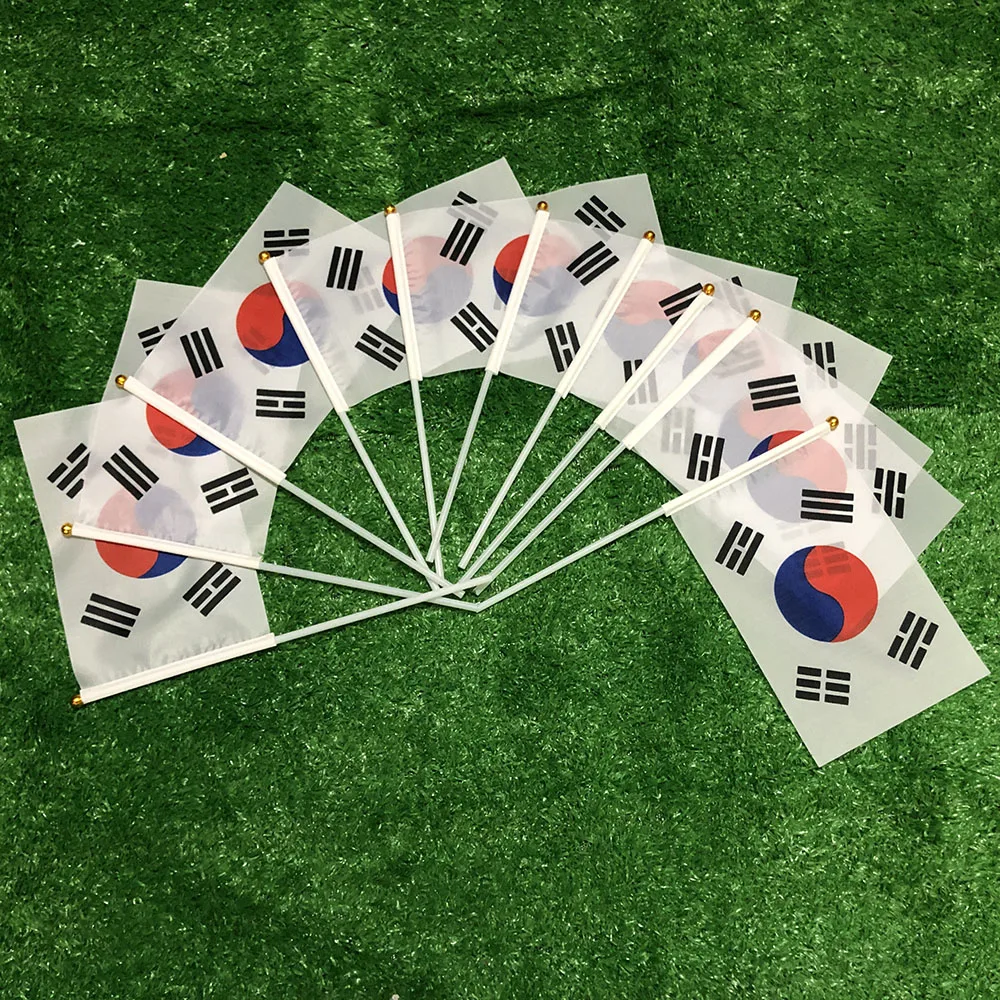 Bandera Corea del Sur de poliéster con asta de plástico - imagen 5