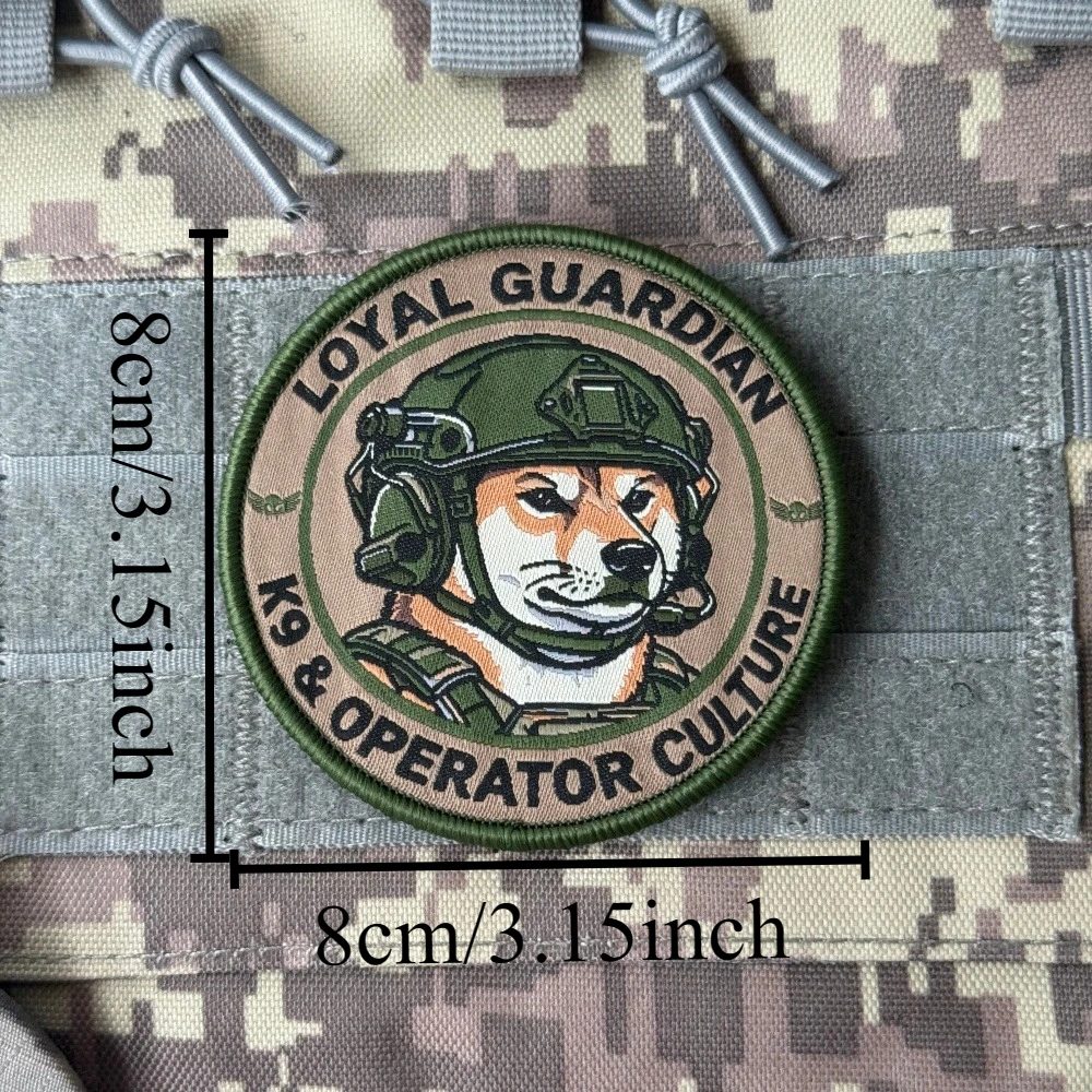Parche bordado K9 Loyalian Guardian con velcro MOLLE táctico - imagen 4