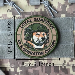 Parche bordado K9 Loyalian Guardian con velcro MOLLE táctico