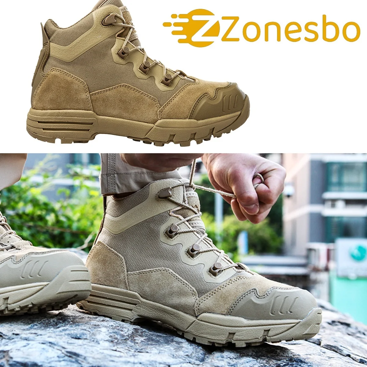 Botas tácticas de combate tobillo antideslizantes ligeras - imagen 3