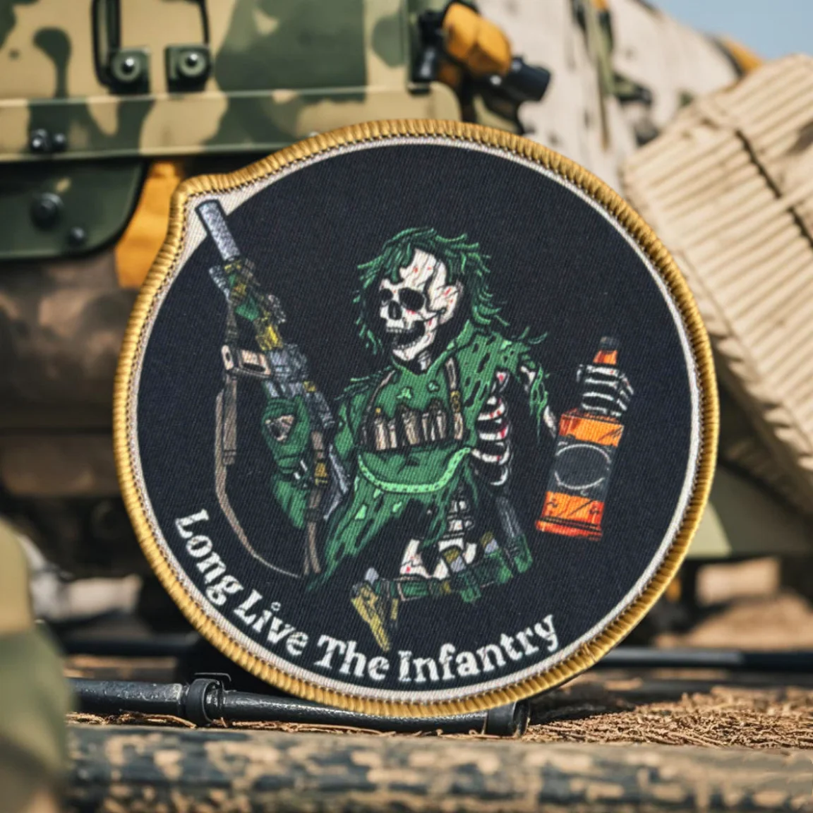 Parche táctico calavera Reaper con velcro para uniforme militar - imagen 2