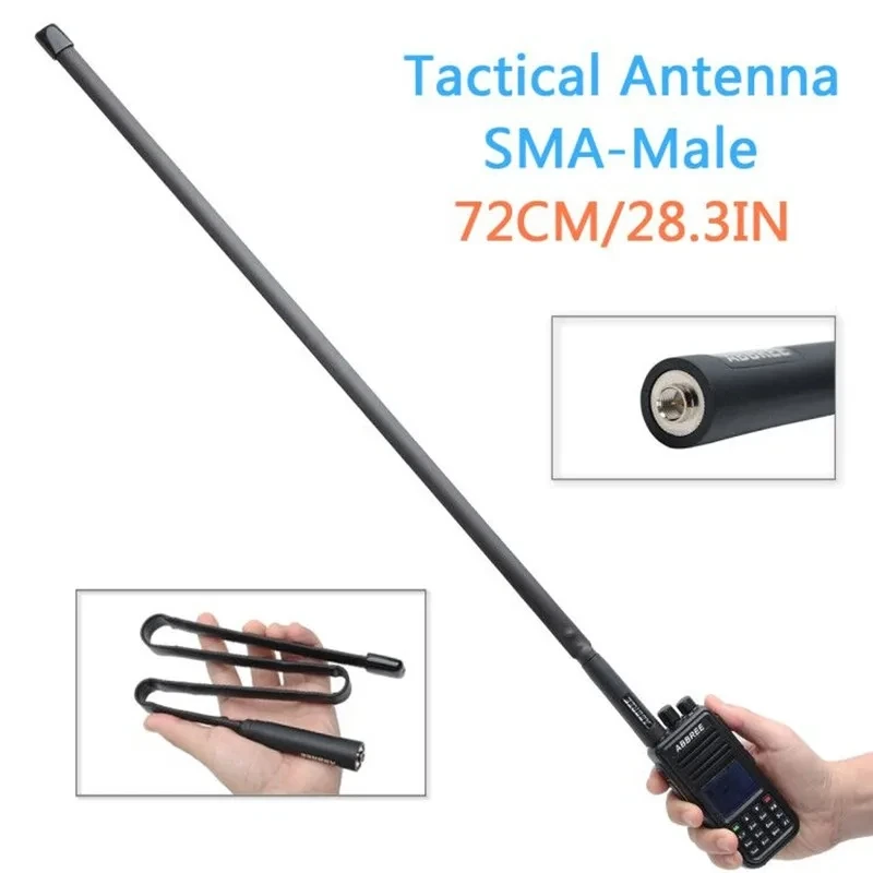 ABBREE antena táctica plegable SMA macho de doble banda para radio