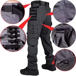 Pantalones tácticos cargo ripstop multi-bolsillos para combate y airsoft