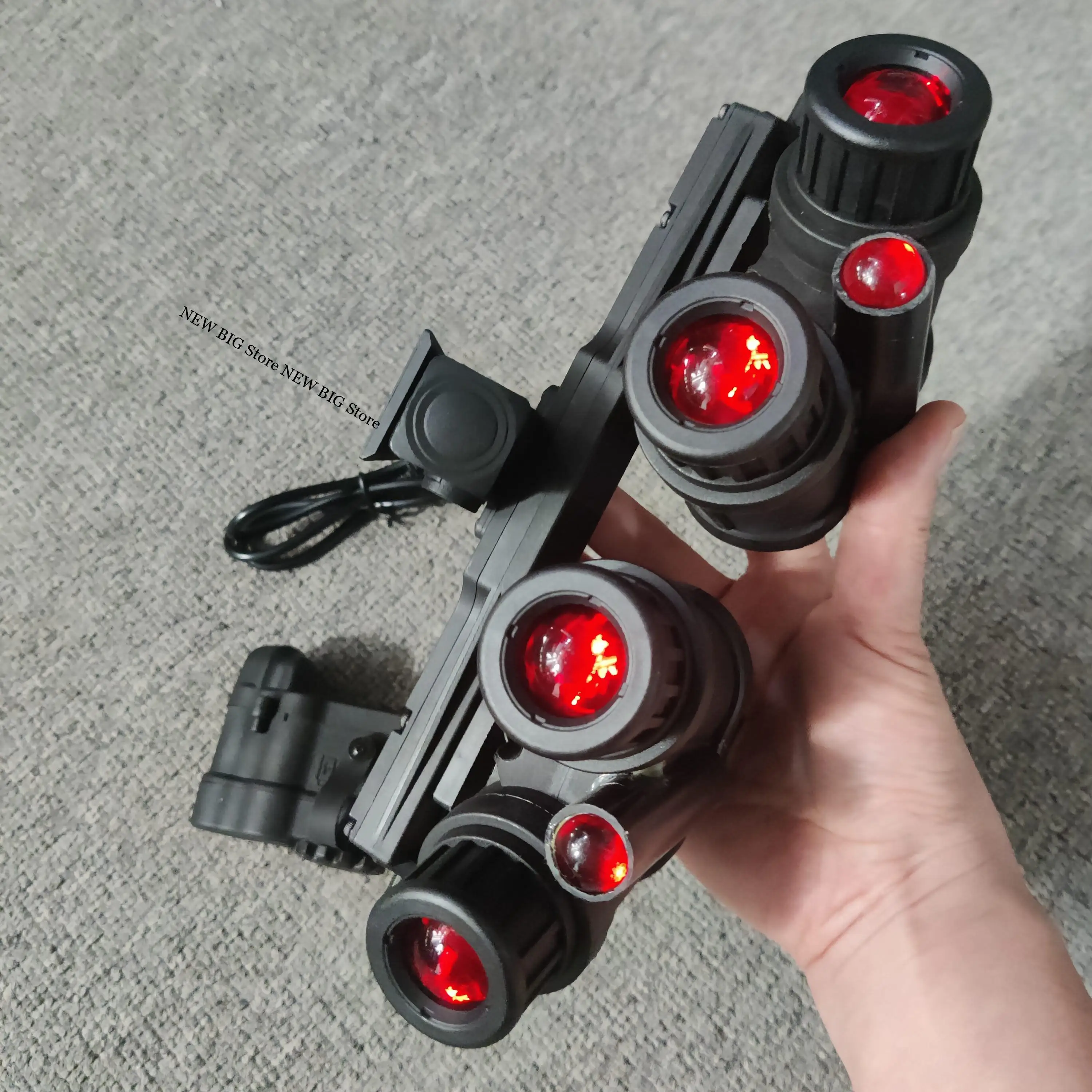 Casco táctico NVG con lente roja y visor visión nocturna airsoft - imagen 4