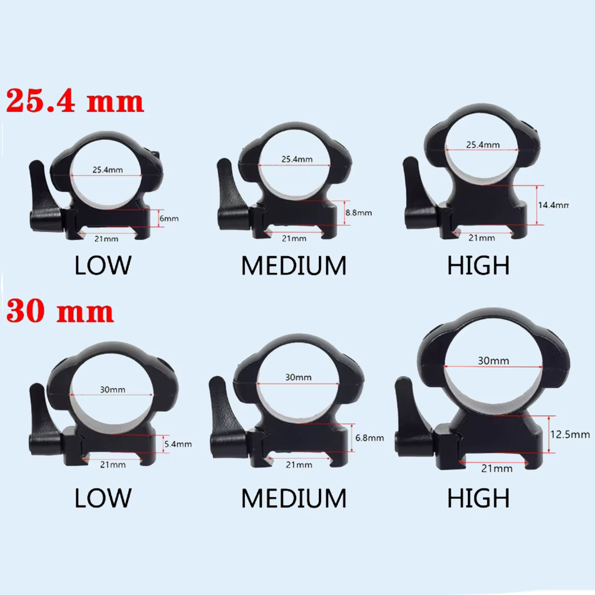Anillo Picatinny para visor y linterna táctica rifle - imagen 4