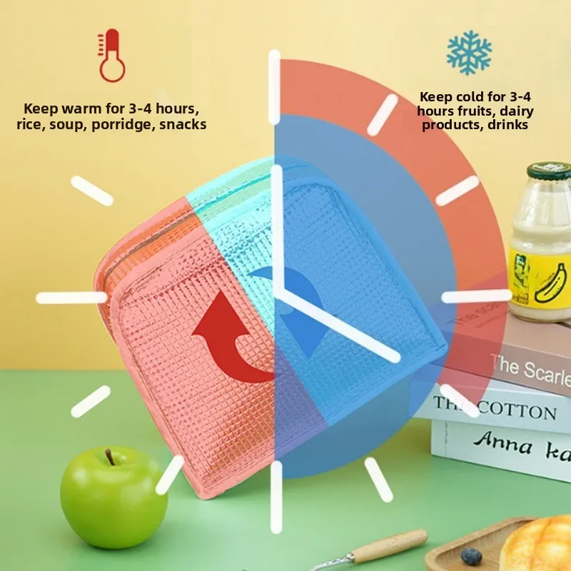 Bolsa Bento térmica impermeable de pana estampada aislada portátil - imagen 3