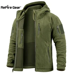 Chaqueta táctica de forro polar con capucha y bolsillos – Invierno
