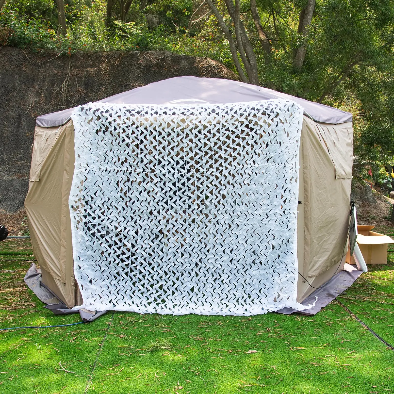 Gran red de camuflaje blanca para nieve, campamento y jardín - imagen 5
