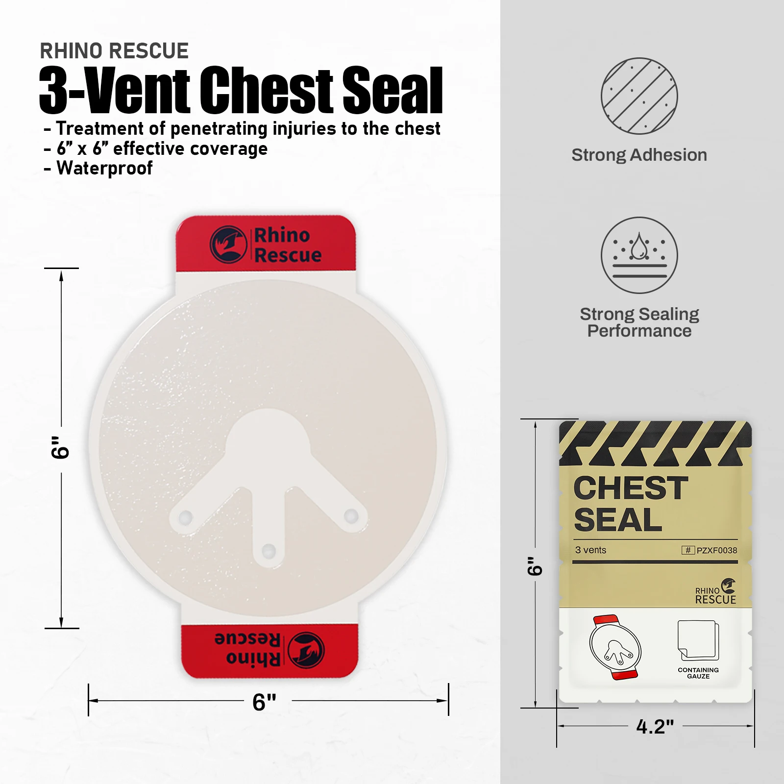 Detalle del adhesivo y compresa