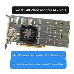 Tarjeta PCIe PLX8749 con módulo de expansión para escritorio interno