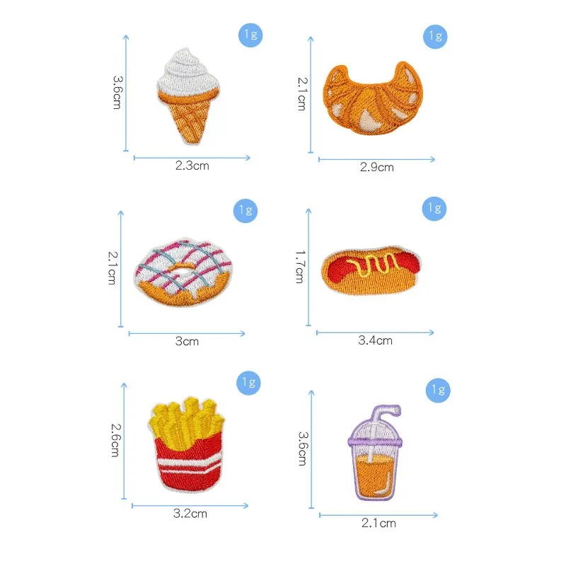 Parche bordado termoadhesivo de comida y pan dibujos animados - imagen 3
