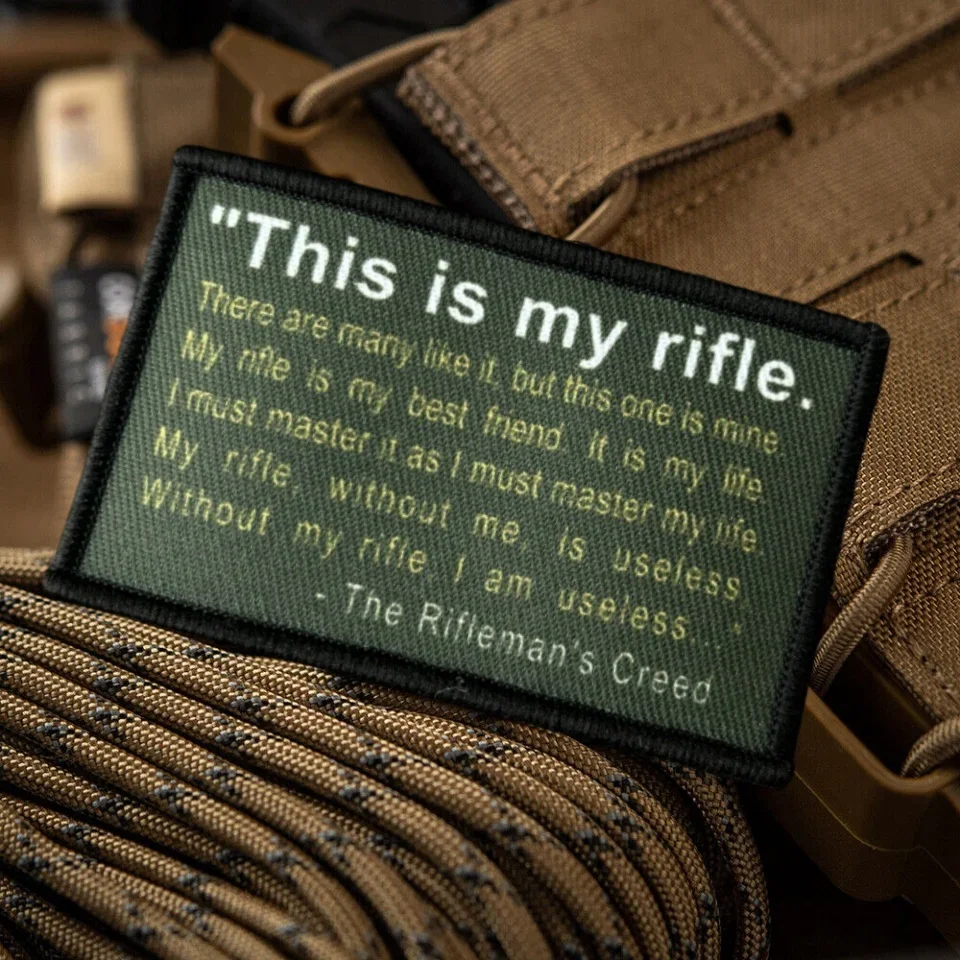 Parche táctico The Rifleman’s Creed con velcro y brazalete USA - imagen 3