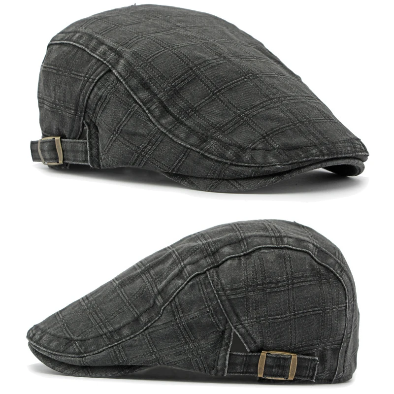 Gorra plana estilo newsboy a cuadros para hombre y mujer - imagen 2