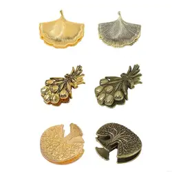 Marcapáginas clip metálico retro con flores de ginkgo para diario