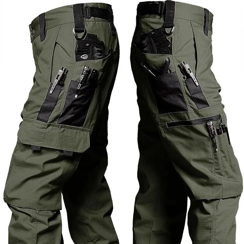 Pantalones tácticos cargo rectos de senderismo con bolsillos - imagen 4