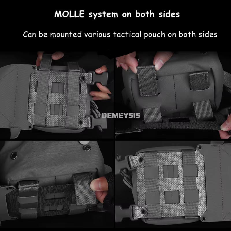 Chaleco táctico portaplacas MOLLE para airsoft y tiro - imagen 5