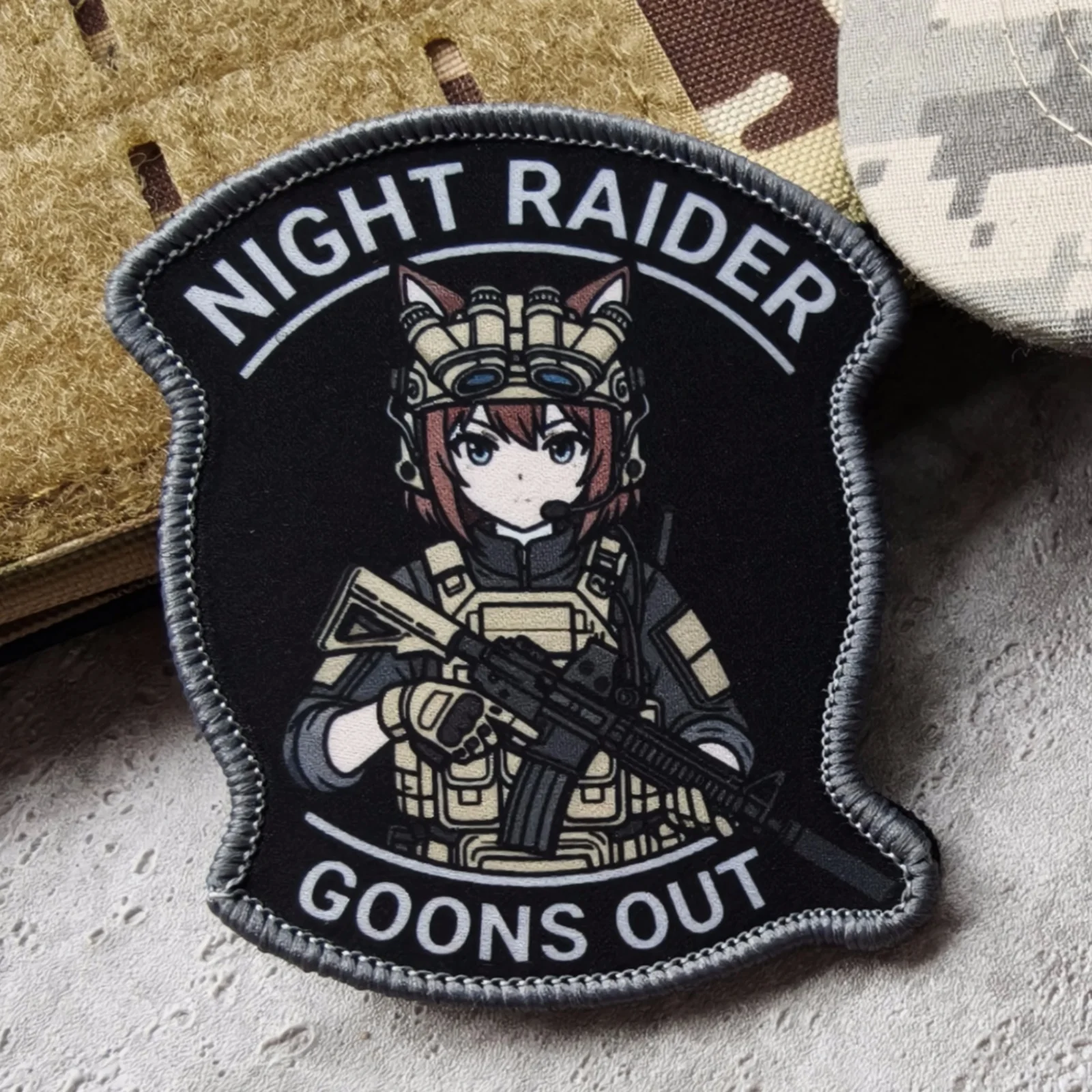 Parche táctico velcro Night Raider Anime Girl – Moral para mochila y chaleco - imagen 5