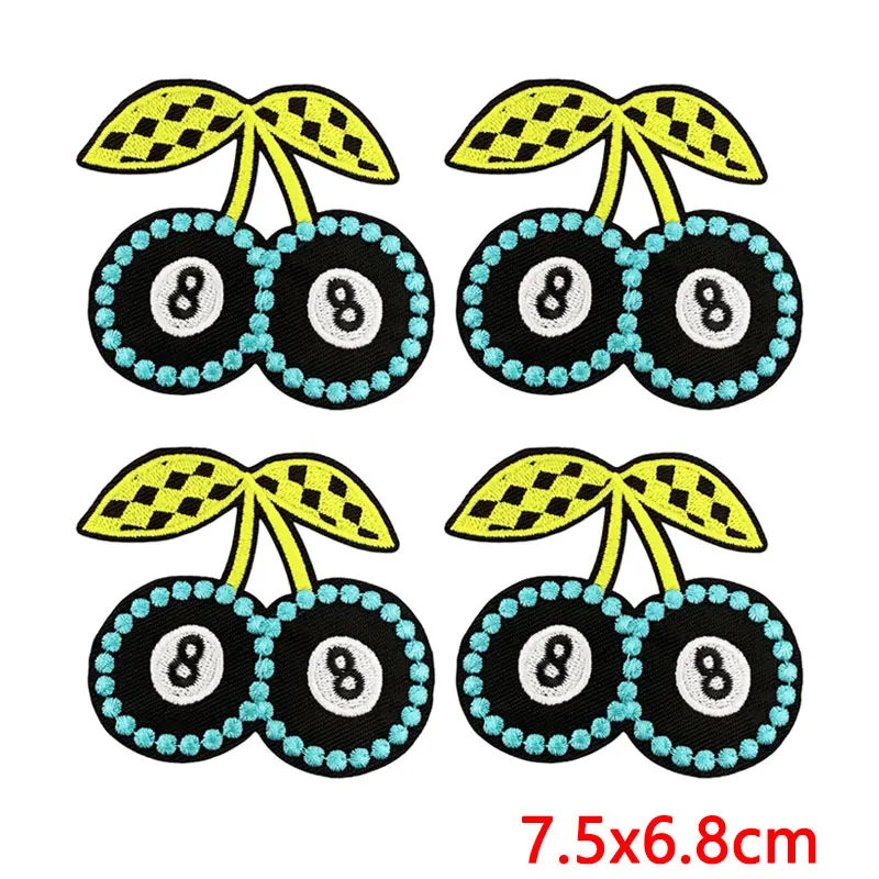 Parche termoadhesivo cereza y leopardo estilo bola ocho para ropa - imagen 3