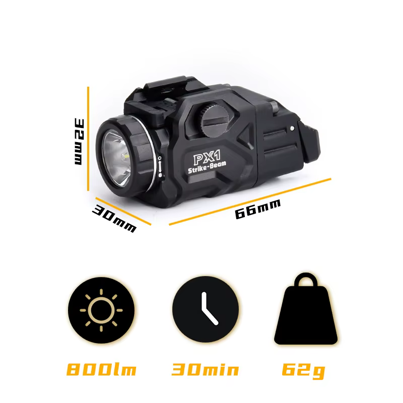 WADSN PX1 Linterna táctica de pistola en metal con montaje firme - imagen 4