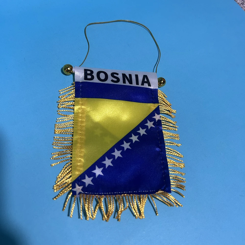 Bandera Bosnia y Herzegovina para ventana de coche poliéster - imagen 3