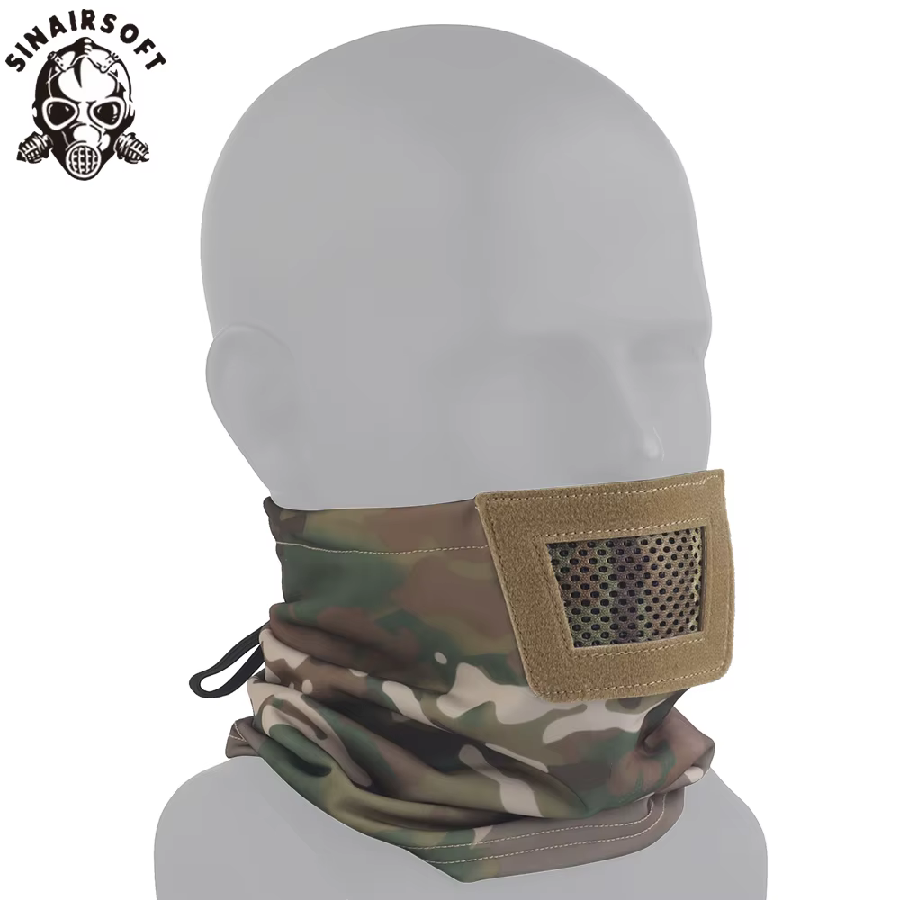 Mascarilla táctica half-face MOLLE plegable para tiro y outdoor - imagen 2