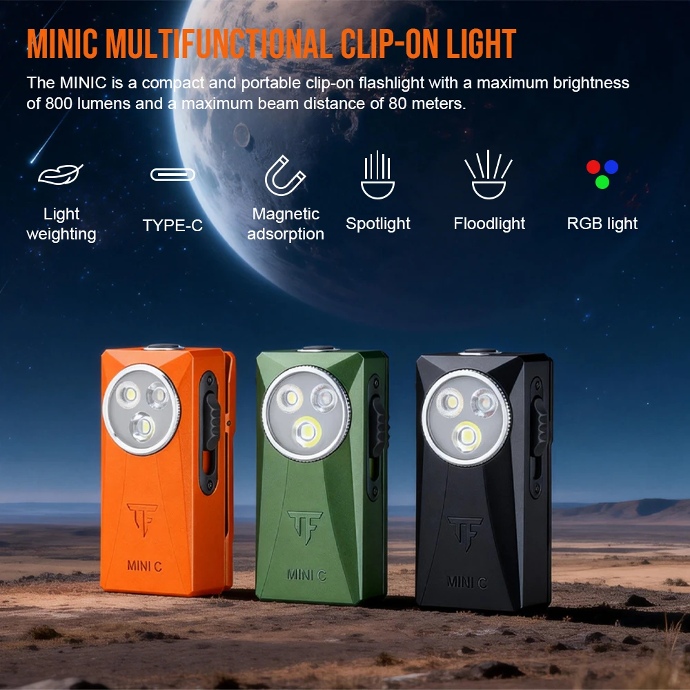 Trustfire MINIC linterna recargable USB táctica de bolsillo con clip