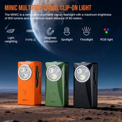 Trustfire MINIC linterna recargable USB táctica de bolsillo con clip