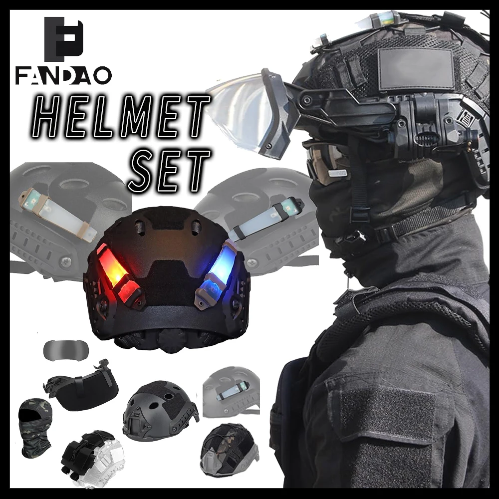 Casco táctico ligero para airsoft con máscara y gafas - imagen 2