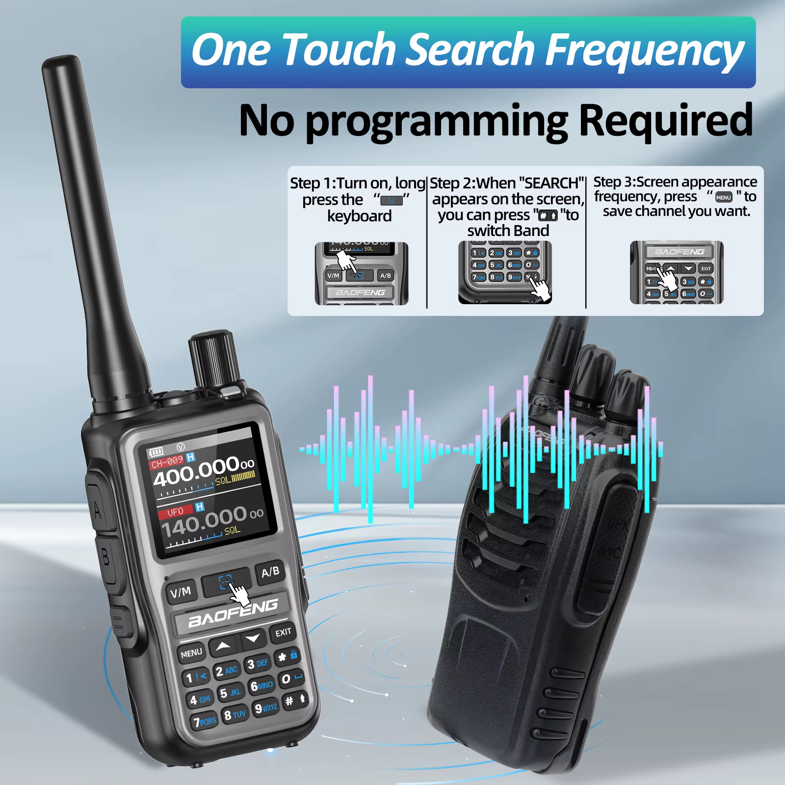 Baofeng UV-5R Mini walkie talkie táctico banda dual Bluetooth - imagen 4