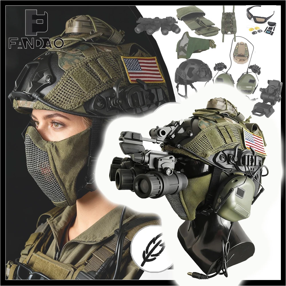 Casco táctico FAST Airsoft con malla de acero para paintball - imagen 4