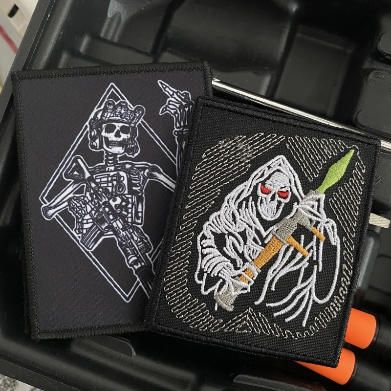 Parche MOLLE calavera bordado - Insignia táctica para equipo - imagen 2
