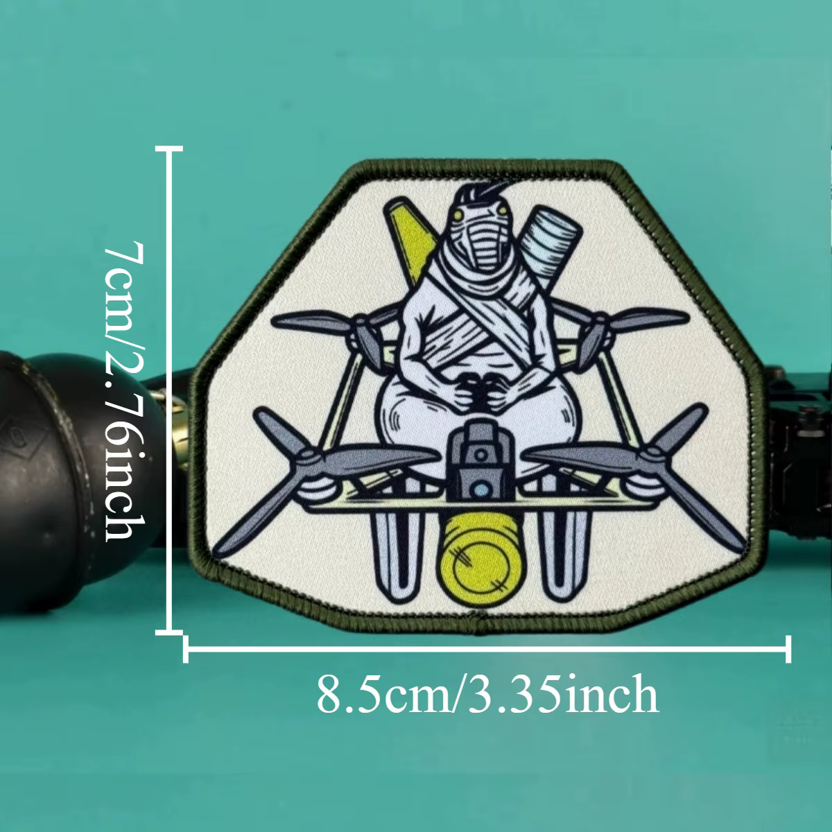 Parche táctico Operador en espera UAV con velcro y adhesivo - imagen 3