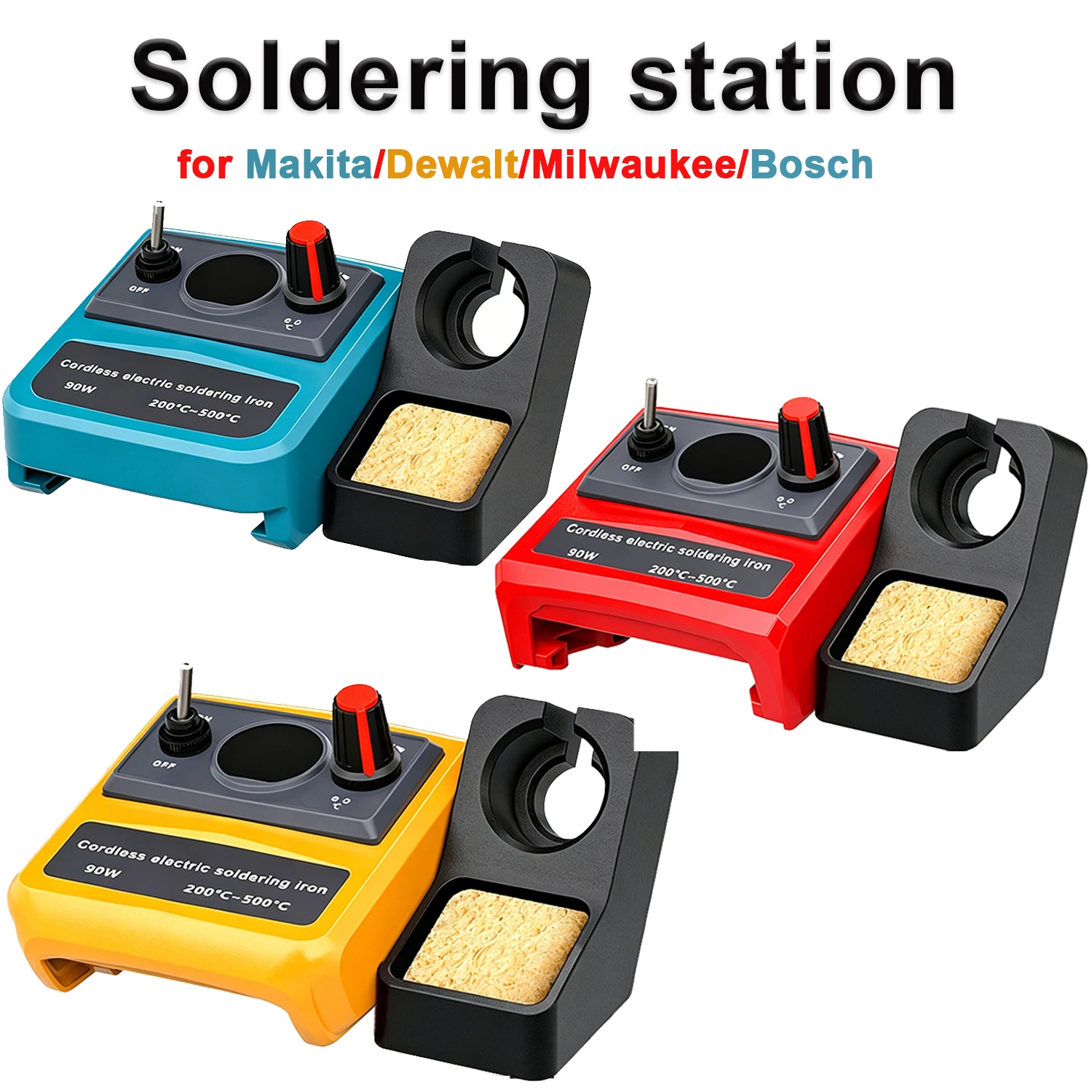 Soldador digital LED inalámbrico compatible Makita Bosch Dewalt - imagen 2